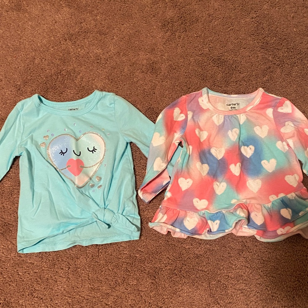 Infant long sleeve shirts. 100% cotton